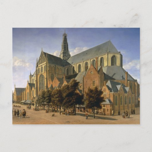 Kerk van St. Bavo in Haarlem, 1666 Briefkaart (Voorkant)