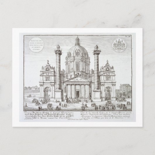 Kerk van St. Charles Borromeo (1538-84), Wenen, Briefkaart (Voorkant)