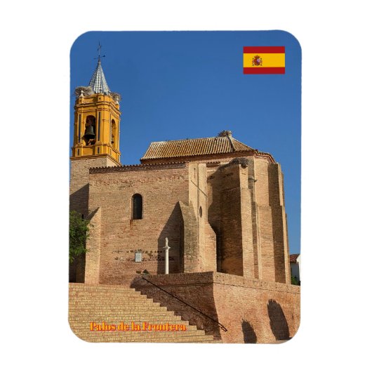 Kerk van St.George, Palos de la Frontera in Spanje Magneet (Verticaal)