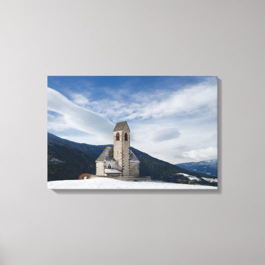 Kerk van St. Jakob in Villnöss canvas print (Voorkant)
