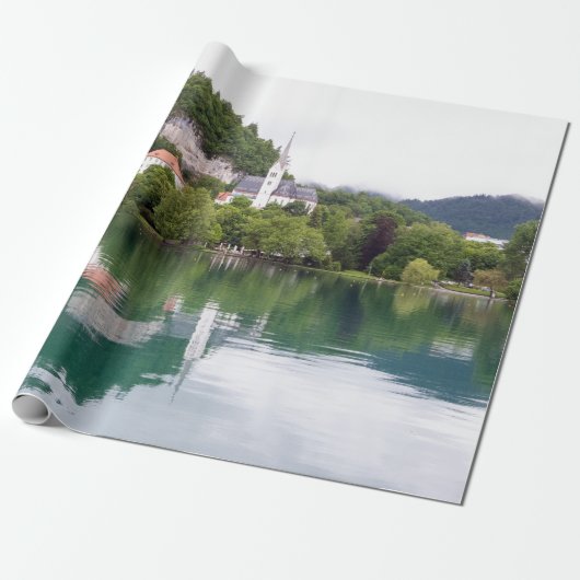 Kerk van St Martin, Bled, Slovenië Cadeaupapier (Uitgerold)