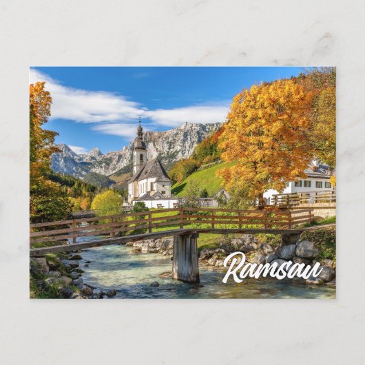 Kerk van St. Sebastian, Ramsau, Duitsland Briefkaart (Voorkant)