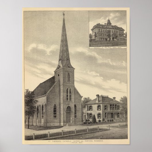 Kerk van St. Theresa, Nebraska Poster (Voorkant)
