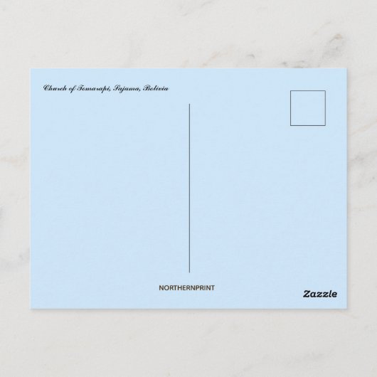 Kerk van Tomarapi in Sajama Bolivia Briefkaart (Achterkant)