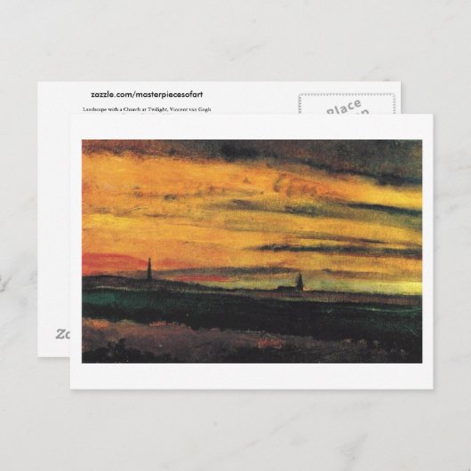 Kerk van Twilight Van Gogh Fine Art Briefkaart (Voorkant / Achterkant)