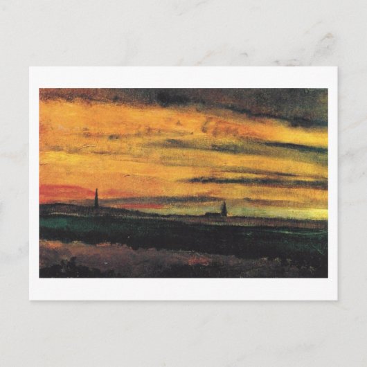 Kerk van Twilight Van Gogh Fine Art Briefkaart (Voorkant)