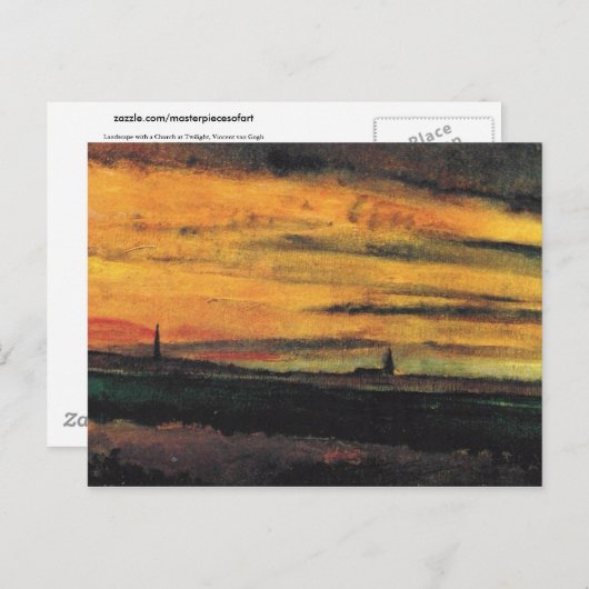 Kerk van Twilight Van Gogh Fine Art Briefkaart (Voorkant / Achterkant)