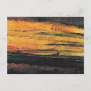 Kerk van Twilight Van Gogh Fine Art Briefkaart