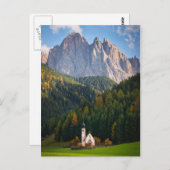 Kerk voor de Dolomietenbergen in Italië Briefkaart (Voorkant / Achterkant)