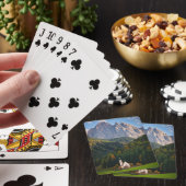 Kerk voor de Dolomietenbergen in Italië Pokerkaarten (Insitu)