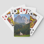 Kerk voor de Dolomietenbergen in Italië Pokerkaarten (Achterkant)