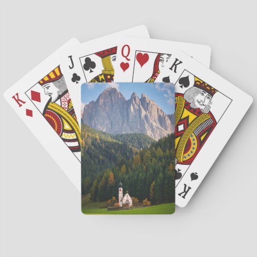 Kerk voor de Dolomietenbergen in Italië Pokerkaarten (Achterkant)