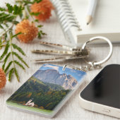 Kerk voor de Dolomietenbergen in Italië Sleutelhanger (Voorkant Rechts)