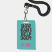 Kerk Vrijwilliger Gasten Service ID Badge TealGroe (Achterkant met lanyard)