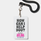 Kerk Vrijwilliger Gastenservice ID Badge Wit (Achterkant met lanyard)
