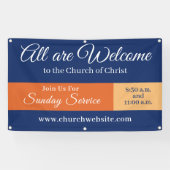 Kerk Welkom Teken Hangende Banner (Horizontaal)