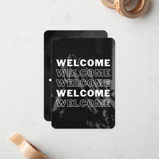 Kerk Welkom Verbinding Kaart Sjabloon (Voorkant / Achterkant in situ)