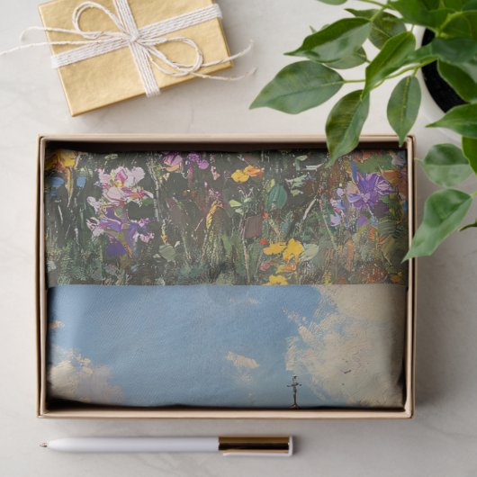 Kerk Wildflowers Fine Art Decoupage Tissuepapier (Geschenk)