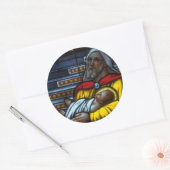 Kerk Windows 007 Ronde Sticker (Envelop)