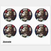 Kerk Windows 025 Ronde Sticker (Vel)