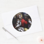 Kerk Windows 032 Ronde Sticker (Envelop)