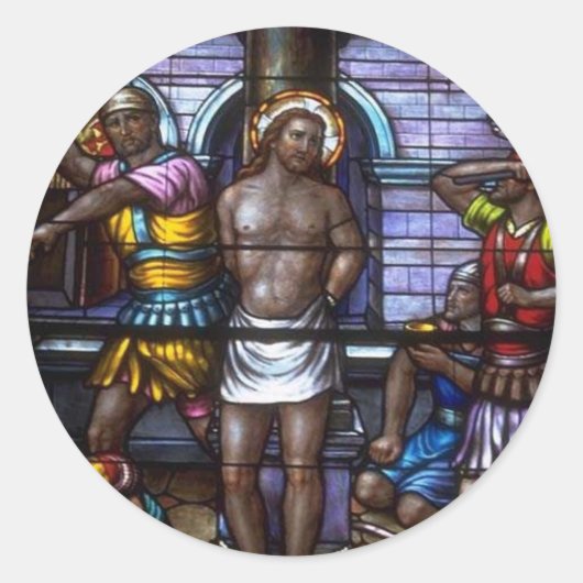 Kerk Windows 050 Ronde Sticker (Voorkant)