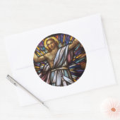 Kerk Windows 096 Ronde Sticker (Envelop)
