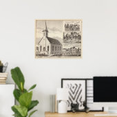 Kerk, woningen en gieterij poster (Thuiskantoor)
