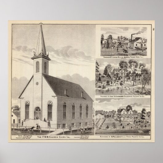 Kerk, woningen en gieterij poster (Voorkant)
