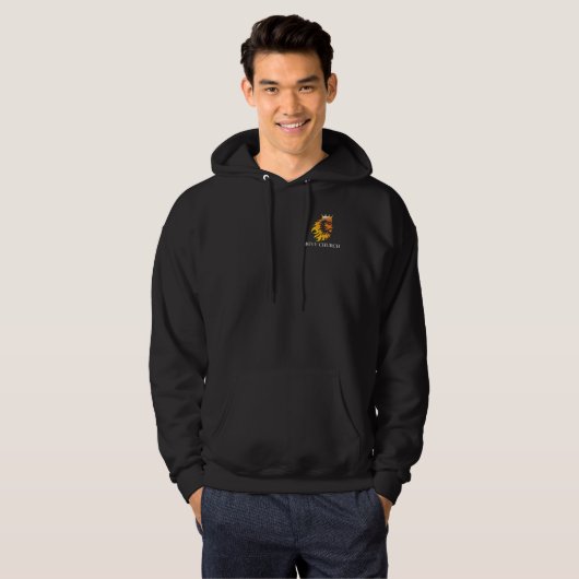 Kerk zoals gewoonlijk is over Mannen hoodie (Voorkant volledig)