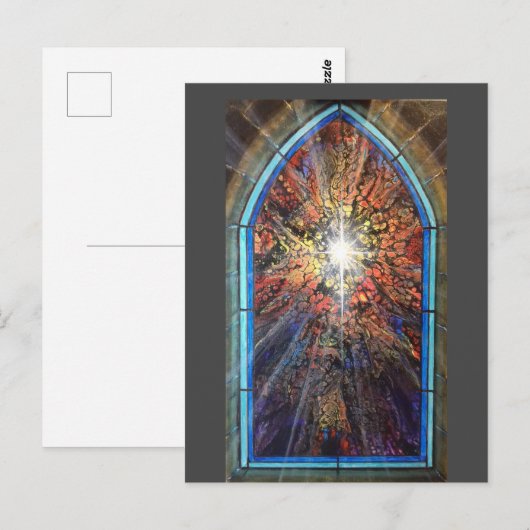 Kerkaal gekleurd glas briefkaart (Voorkant / Achterkant)