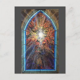 Kerkaal gekleurd glas briefkaart