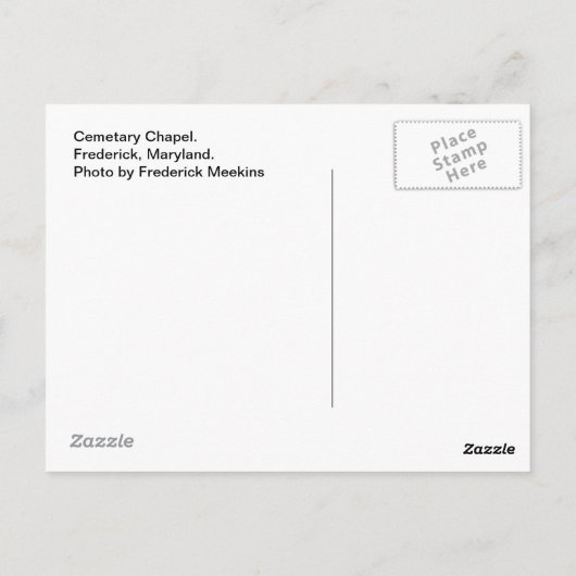 Kerkapel in Frederick Maryland Briefkaart (Achterkant)