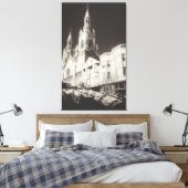 Kerkarchitectuur in zwart-wit canvas afdruk (Insitu (Slaapkamer))