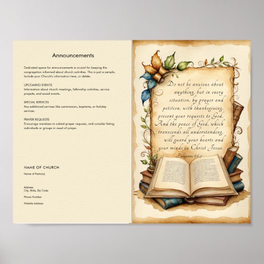 Kerkbulletin aanpassen en downloaden poster (Voorkant)