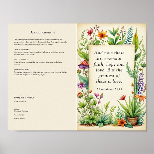 Kerkbulletin aanpassen en downloaden poster (Voorkant)