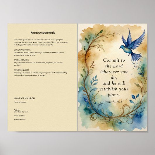 Kerkbulletin aanpassen en downloaden poster (Voorkant)