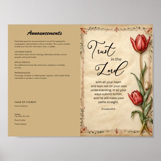 Kerkbulletin voor downloaden en afdrukken poster (Voorkant)