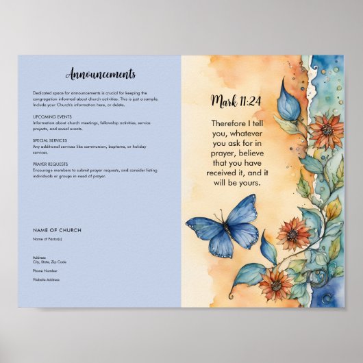 Kerkbulletin voor downloaden en afdrukken poster (Voorkant)