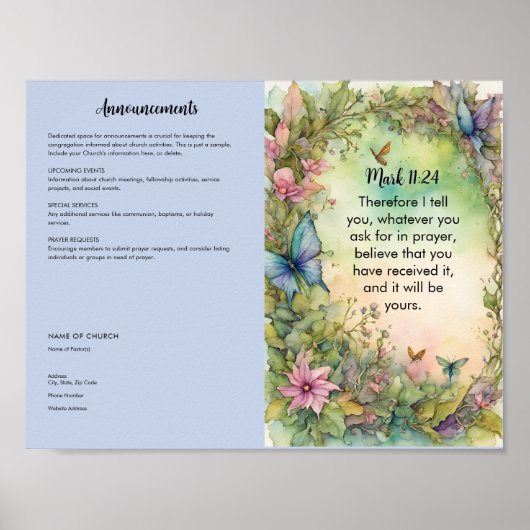 Kerkbulletin voor downloaden en afdrukken poster (Voorkant)