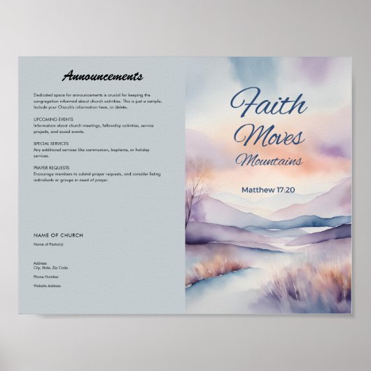 Kerkbulletin voor downloaden en afdrukken poster (Voorkant)