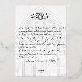 Kerkceremonie Feest, Rustieke Scriptie Bruiloft Folie Uitnodiging (Achterkant)