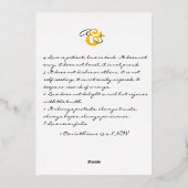 Kerkceremonie Viering Elegant Script Huwelijk Folie Uitnodiging (Achterkant)