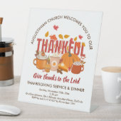 KERKDIENST EN Thanksgiving Diner Welkom Reclamebord Met Voetstuk (Insitu)