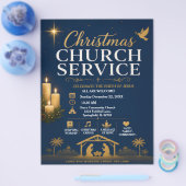 Kerkdienst Flyer voor Kerstmis (Enkel)