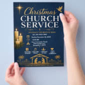 Kerkdienst Flyer voor Kerstmis (Hand)