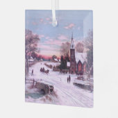 Kerkdiensten op kerstavond ochtend glas ornament (Voorkant links)