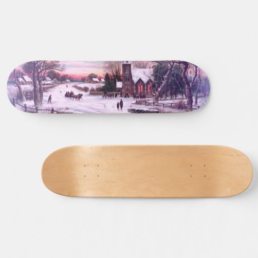 Kerkdiensten op kerstavond ochtend persoonlijk skateboard (Horizontaal)