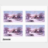 Kerkdiensten op kerstavond ochtend rechthoekige sticker (Vel)