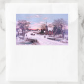 Kerkdiensten op kerstavond ochtend rechthoekige sticker (Tas)